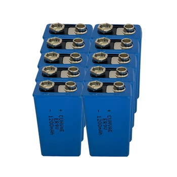 10 ADET ER9V 1200mAh 9V Li-SOCl2 Lityum Piller Bateria Duman Alarmı için li - ion pil 6LR61 6F22 Elektronik Termometre
