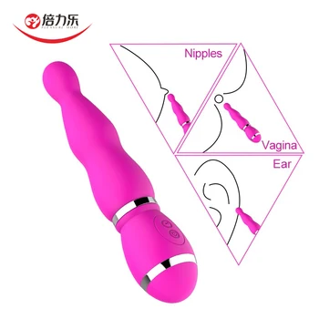 12 Modları Yuvarlak Kafa Vibratör Değnek G Spot Vibratör Kadın Masturbator Klitoris Meme Anal Stimülatörü Seks Oyuncakları Kadınlar için