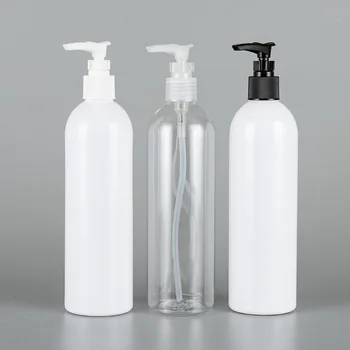 15 adet 400ml boş losyon pompa şişeleri kahverengi, PET kozmetik konteyner sıvı sabunluk, beyaz doldurulabilir şişe Duş Jeli