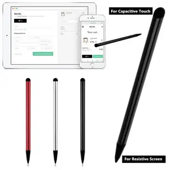 2 Adet 2 in 1 Kapasitif Rezistif Kalem Dokunmatik Ekran Stylus Kalem Tablet iPad cep telefonu PC Kapasitif Kalem