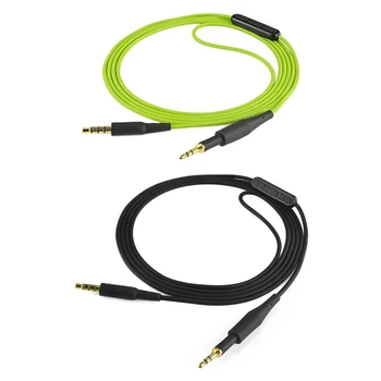2 ADET Yedek Kablo Ses Kablosu İçin Mic Ses Kontrolü İle AKG K430 K450 K451 K452 Q460 Kulaklıklar, siyah ve Yeşil