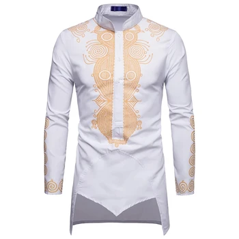 2021 Haber Baskı Afrika Giysileri Erkekler için Dashiki Ulusal Bazin Zengin Elbise Afrika Elbise Vestido T-shirt Nakış Giyim