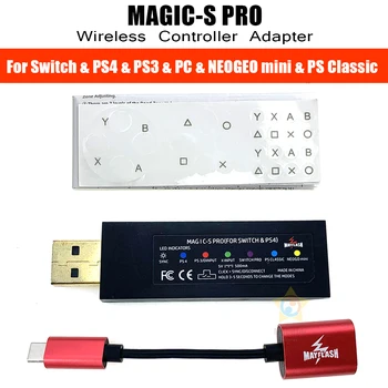 2021 Magic-S PRO Kablosuz Denetleyici adaptörü için NS için PS3 PS4 Denetleyici Mücadele Sopa Adaptörü Nintendo Anahtarı ve PC