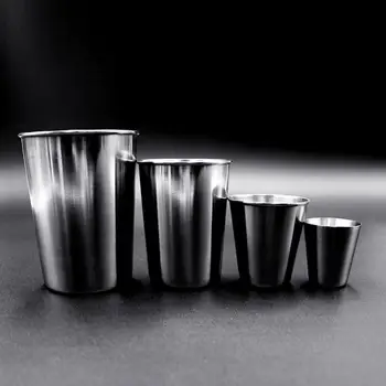 30/70/180/320ml Paslanmaz Çelik fincan Kahve Bira Çay Kamp su kupası Su Şişesi Taşınabilir İçme Bardağı Viski İçecek