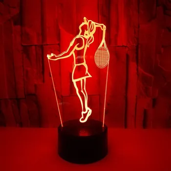 3D LED Gece işığı Lambası 7 Renk Değiştirme tenis masası Lambası Ev Dekor ışık USB Taban Çocuk noel hediyesi