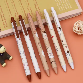 48 adet / grup Kawaii Tavşan Ayı Basın Jel Kalem Sevimli 0.5 mm Siyah Mürekkep İmza Kalemler Promosyon Hediye Kırtasiye Okul Malzemeleri