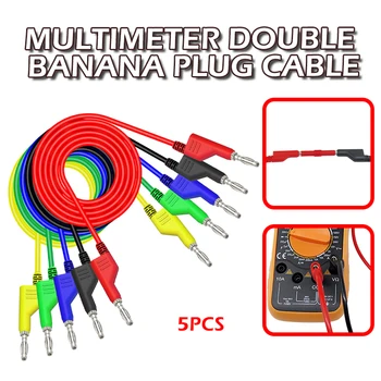 5 Renk 1000 V/15 A Çift Fiş Bakır/PVC Kablo Muz Muz Fiş Testi Kurşun Yumuşak Kablolar Multimetre İçin