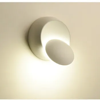 5 W LED ay şekli yaratıcı duvar ışıkları 360 derece rotasyon ayarlanabilir ışık beyaz siyah ay Modern koridor yuvarlak led duvar lambası