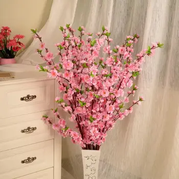 66cm Yapay Ağaç Pembe Ağaç Dalı İpek Simülasyon Çiçek Çiçek Duvar Düğün Dekorasyon Ev Dekorasyon