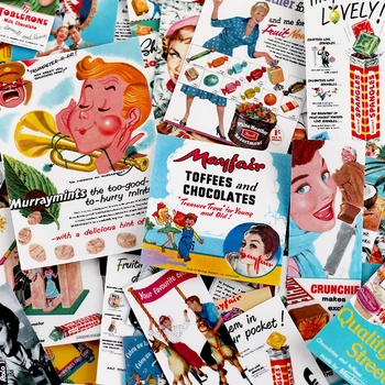 67 ADET Retro şeker posteri Kağıt Çıkartmalar El Sanatları Ve Scrapbooking çıkartmaları kitap Dekoratif sticker DIY Kırtasiye