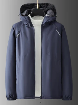 80 % Beyaz Ördek Aşağı Yastıklı erkek Kış Sıcak Ceket Artı Boyutu A/B Geri Dönüşümlü Su Geçirmez Kapüşonlu Rahat Rüzgarlık Kirpi ceket