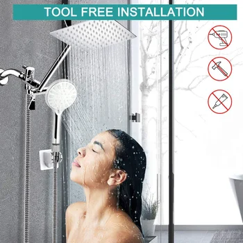 9 Modu Paslanmaz Çelik Lüks Duş Sistemi Tepegöz Banyo Duş Bataryası Seti Tavan yağmur biçimli duş Seti Banyo Aksesuarları Seti