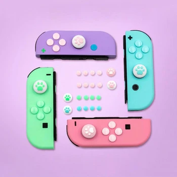 ABXY anahtar etiketi Joystick Düğmesi Thumb Çubuk Kavrama Kapağı Koruyucu Kapak Nintendo Anahtarı Joy-con Denetleyicisi İçin Cilt Renkli Kılıf