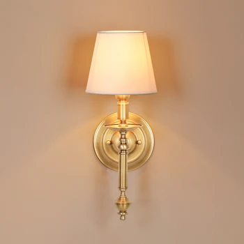 Amerikan country duvar bakır ayna lambası Avrupa basit oturma odası yatak odası başucu lambası duvar lambası tek kafa