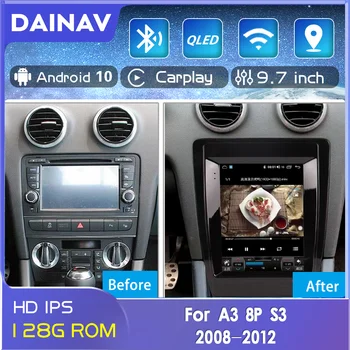 Android 9.7 inç araba radyo Audi A3 8P S3 2008-2012 araba stereo GPS navigasyon Video Ses Alıcısı Kafa Ünitesi teyp