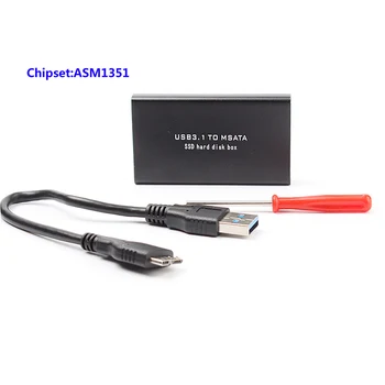 ASM1351 Yonga Seti USB 3.1 Tip A MSATA SSD Muhafaza USB3. 1 mini SATA sabit disk adaptörü mSATA SSD Cep Kutusu
