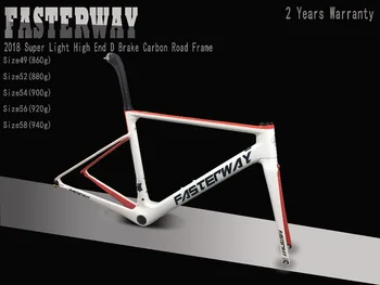 beyaz kırmızı siyah FASTERWAY klasik karbon yol çerçeve UD örgü karbon bisiklet iskeleti: Çerçeve + Seatpost + Çatal + Kelepçe + Kulaklık