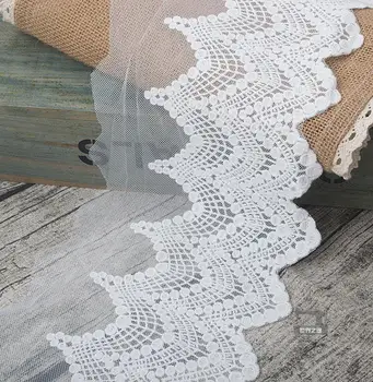 Beyaz Vintage Dantel kumaş süsü Ekru Venedik Nakışlı Çiçek Tül Dantel Trimler Düğün Aksesuarları 16 cm Geniş 3 yard / Lot