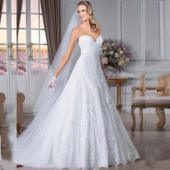 Bir çizgi Sevgiliye Kolsuz Aplikler Kapalı Düğmeler Ucuz Gelin Elbiseleri vestido de noiva 2015 Zarif Dantel Gelinlik