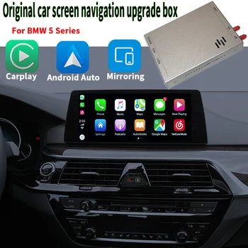 BMW 5 Serisi için uygun Orijinal Araba Ekran Navigasyon Yükseltme Kutusu Kablosuz Carplay Android Bakım Yansıtma Adaptörü