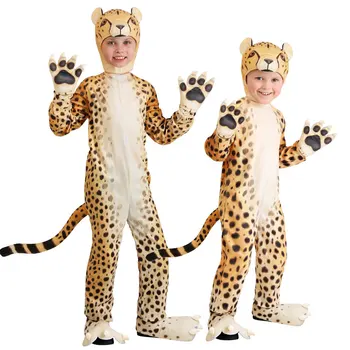 Cadılar bayramı çocuk Günü Sahne Performansı Parti Çocuk Yürümeye Başlayan Cheetah Leopar Kostüm