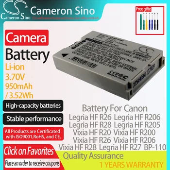 CameronSino canon için pil Legrıa HF R26 R28 R206 R205 R26 R27 Vıxıa HF R20 R21 R200 R26 R28 uyar Canon BP-110 kamera pil