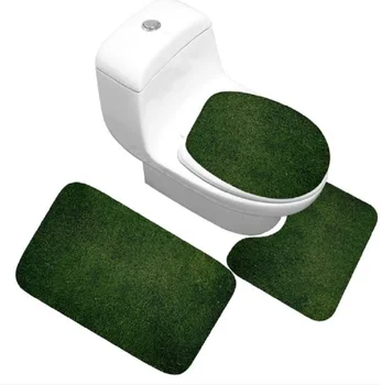 CAMMITEVER 3 adet Banyo Set Ağacı Desen Kilim Mat Tuvalet Kapağı Kapak Bathmats Ev Dekor Dropshipping