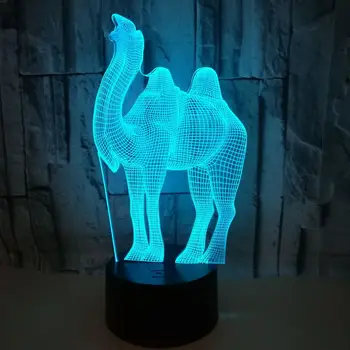 Deve tema 3D Lamba LED gece lambası 7 Renk Değişimi Dokunmatik Mood Lambası Çocuk uyku ışık Yılbaşı hediyeleri