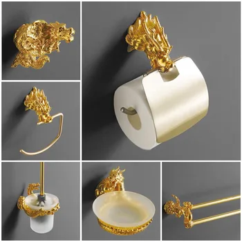 Duvara Monte Altın Ejderha Tasarım kağit kutu Rulo Tutucu Tuvalet Altın Kağıt Tutucu Doku Kutusu Banyo Aksesuarları MB-0950A