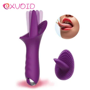 EXVOID Dil Vibratör Oral Yalama Vajina g-spot Masaj Klitoris Stimülatörü Seks Oyuncakları Kadınlar için Kadın Masturbator Silikon