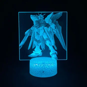GUNDAM Modeli Anime Gece Lambası Manga Şekil 3D Resim lav lambası Pil RGB Neon Yaratıcı oturma odası masası masa dekoru Ev İçin