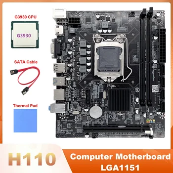H110 bilgisayar anakartı Destekler Celeron G3900 G3930 Serisi CPU İle G3930 CPU + Termal Ped + SATA Kablosu