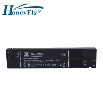 HoneyFly 5 adet Patentli Süper Ince LED Sürücü 60 W 12 V AC DC Adaptörü Sabit Voltaj Güç Kaynağı Trafo 110 V-250 V