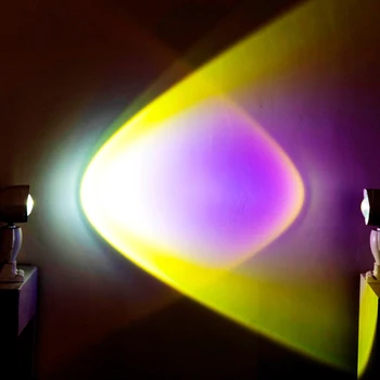 Hızlı Kargo Günbatımı Gökkuşağı Masa Projeksiyon atmosfer ışığı Ev Bar Partisi Dekorasyon için LED Gece Lambası Zemin Duvar Lambası