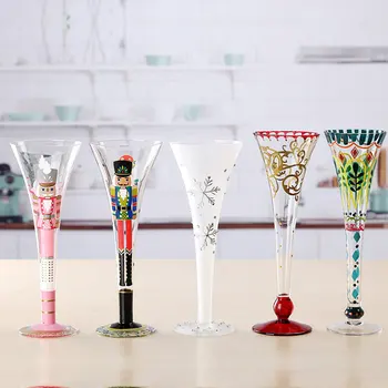 Ilginç Boyalı Renkli şarap bardağı Şampanya Flüt Votka Bardak Otel Bar Parti Drinkware Ev Dekorasyon