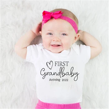 Ilk Grandbaby Gelen 2022 Bebek Tulum Bebek Komik Bodysuit Erkek Kız Giysileri Pamuk Bebek Bebek Tulum Yenidoğan Bebek Giysileri