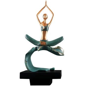 Iskandinav Modern Tasarım Yoga Figürleri Masaüstü Dekorasyon Aksesuarları Ev Dekor Süsler Güzellik Heykeli El Sanatları Kız Doğum Günü Hediyeleri