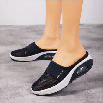 Kadın Terlik Sandalet 2021 Yaz Platformu plaj terlikleri Kadınlar Nefes Örgü düz ayakkabı Kadın Flip Flop Zapatos Mujer