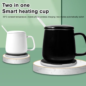 Kahve kupa ısıtıcı sabit sıcaklık ısıtıcı akıllı Otomatik sıcaklık kontrolü kahve fincanı kablosuz şarj için Tatil Hediye