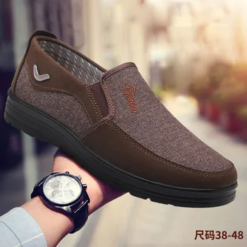 Kanvas ayakkabılar Erkekler Yaz Klasik Loafer'lar Erkekler rahat ayakkabılar Nefes Yürüyüş düz erkek ayakkabısı Sneakers Artı Size48 Zapatos Sneakers