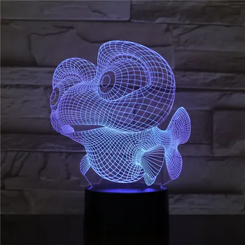 Karikatür Marlin balık Lamba 3D USB Görsel Led Topografya Yaratıcı Dekor Çalışma odası Masa Lambası Lampara Uyku Gece Lambası 2314