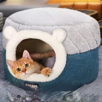 Kedi Yuva Kış Sıcak Kapalı Yavru Pet Çıkarılabilir ve Yıkanabilir Kedi Odası Kedi Malzemeleri