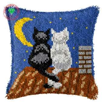 Kediler Oya Ev Dekor Çapraz dikiş Mandalı kanca halı takımı halı yastık Patchwork Yastık dıy yastık kılıfı nakış ipliği