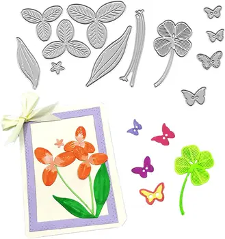 Kelebek Çiçek Yaprak Metal Kesme Ölür Stencil Şablon DIY Scrapbooking Kabartma Kağıt Kartları Albümü Yapımı El Sanatları Kalıp Kesim