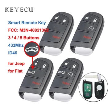 Keyecu Yedek Akıllı Uzaktan Araba Anahtarı Fob 3 4 5 Düğmeler Jeep Pusula Renegade için, Fiat 500 için 500X 500L, M3N-40821302