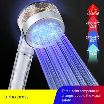 LED renkli ışık sıcaklık kontrolü renkli duş başlığı El duş duş duş banyo aksesuarları