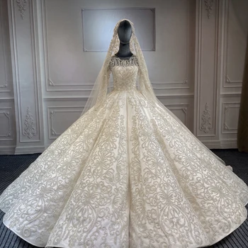 Marnham Dubai Lüks düğün elbisesi 2021 Yeni gelin kıyafeti Ağır Boncuk Dantel gelin elbiseleri Özel Yüksek Kalite Vestido De Novia