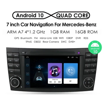 Mercedes Benz için W211 2002-2009 Android 10 Dört Çekirdekli araba medya oynatıcısı Radyo GPS WİFİ Bluetooth direksiyon Kontrolü