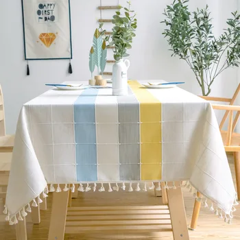 Modern basit kafes dikdörtgen bez masa örtüsü dekorasyon masa örtü bezi sehpa
