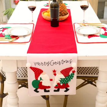 Noel Masa Koşucu Nakış Masa Örtüsü Masa Bayrağı Düğün Dekor Düğün Noel Partisi İçin Ev Restoran Otel Dekor